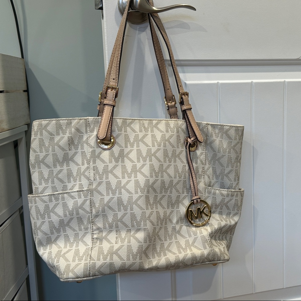 Michael Kors Monogram Cream Tote